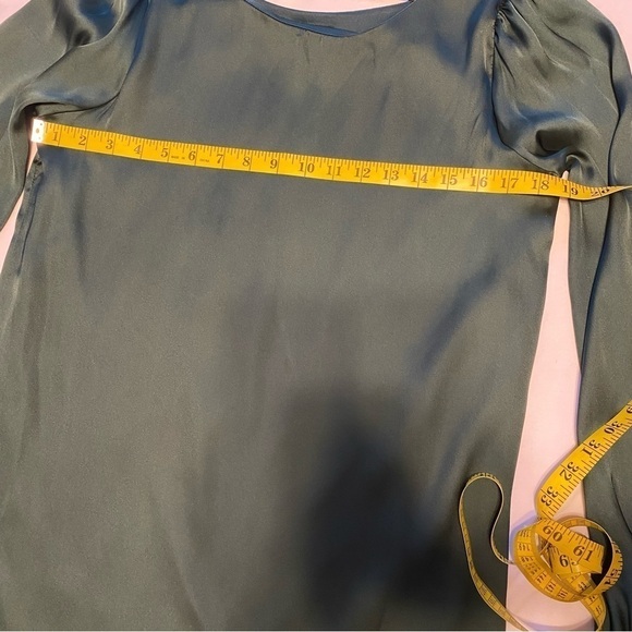 Nymphe Shirt Rich Green Longline Fully Lined Body Silky Forest Fairy Sz S/M - Picture 7 of 9